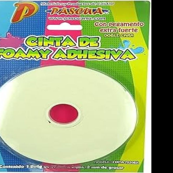CINTA DE FOAMY ADHESIVA 19MMX5MTS DOBLE CARA 2MM E24
